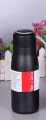 Αθλητικός Θερμός  380ml  με διπλό τοίχωμα Μαυρο