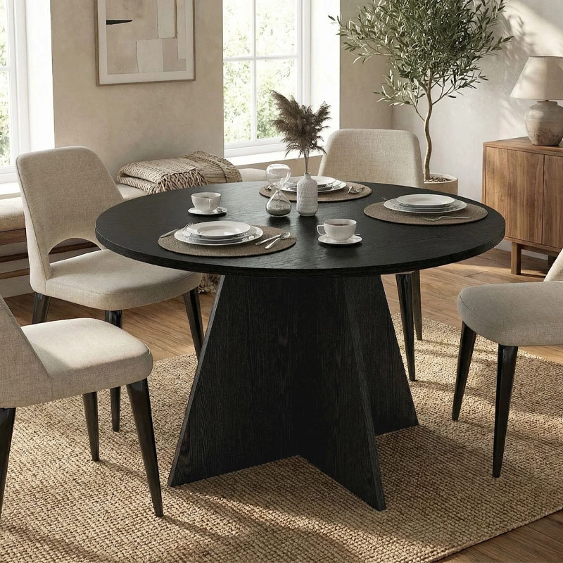 Τραπέζι Tailor Megapap χρώμα sencron black Ø120x75,7εκ. | GP042-0371,3