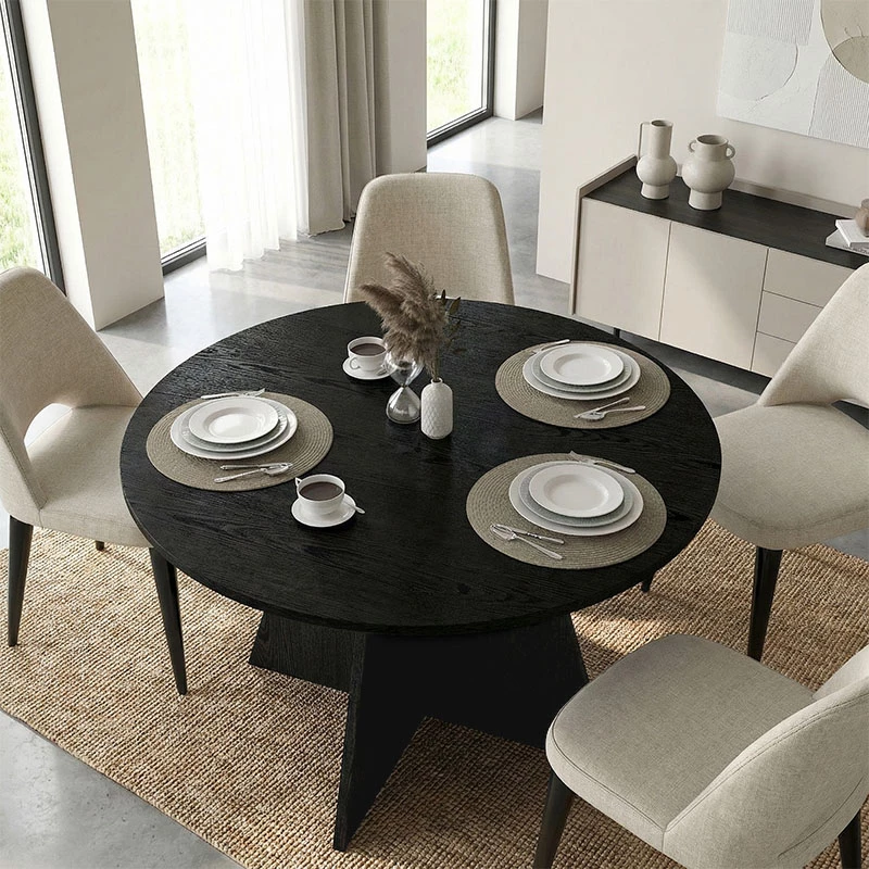 Τραπέζι Tailor Megapap χρώμα sencron black Ø120x75,7εκ. | GP042-0371,3