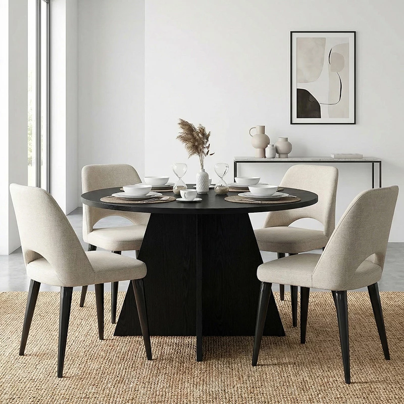 Τραπέζι Tailor Megapap χρώμα sencron black Ø120x75,7εκ. | GP042-0371,3