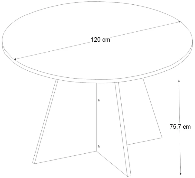 Τραπέζι Tailor Megapap χρώμα sencron black Ø120x75,7εκ. | GP042-0371,3