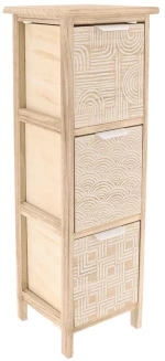 Έπιπλο μπάνιου 3συρτάρια φυσικό/λευκό 25x25x77cm