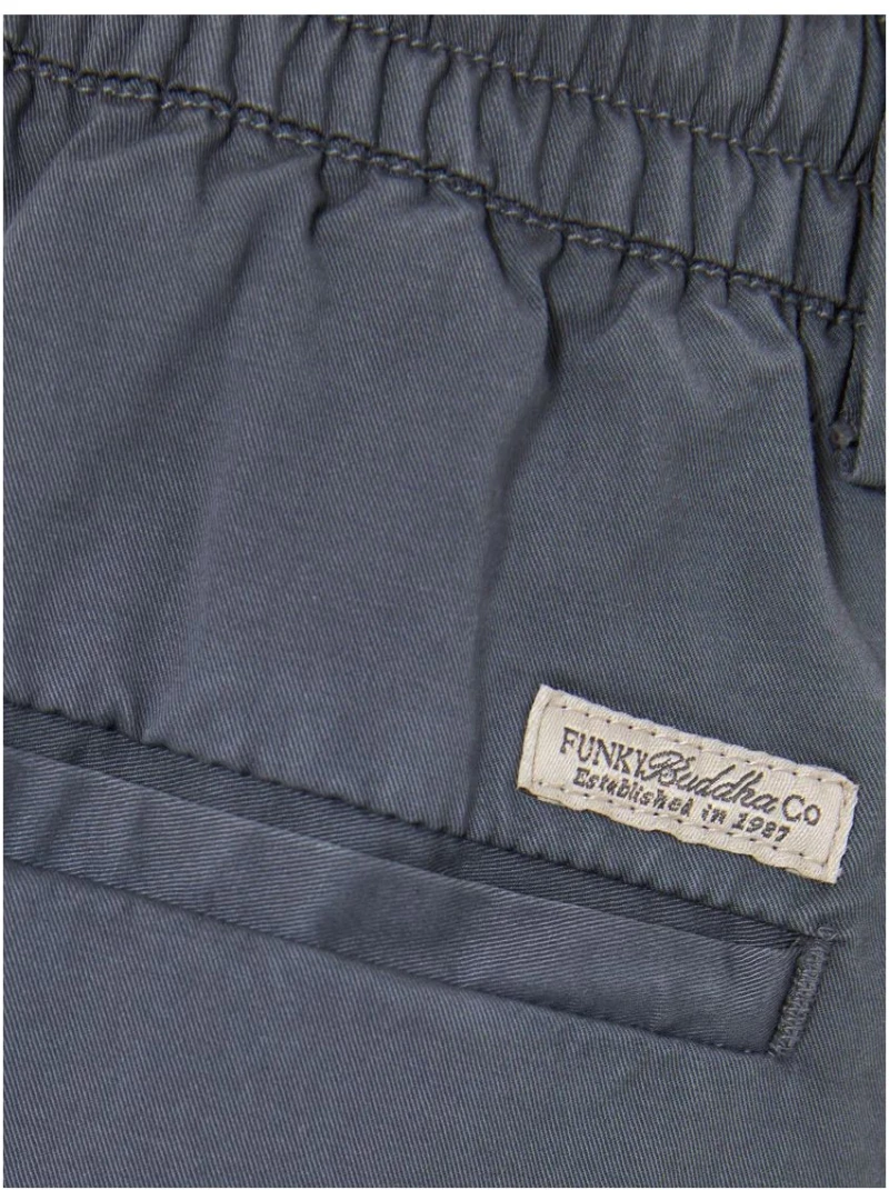 FUNKY BUDDHA Ανδρικό άνετο παντελόνι FBM013-014-02 DUSTY BLUE