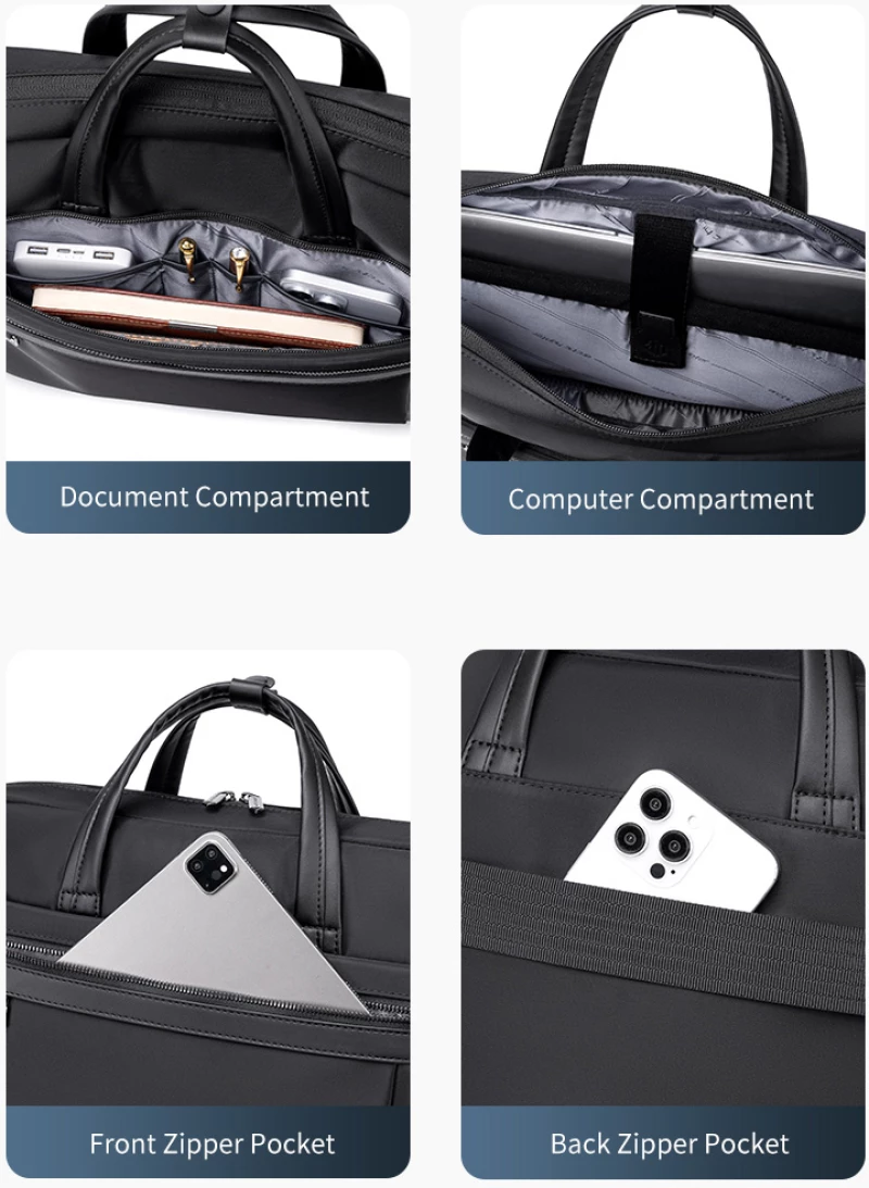 ARCTIC HUNTER τσάντα ώμου GWB00849 με θήκη laptop 15.6", 14L, μαύρη