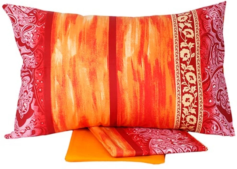 Σετ Σεντόνια Cotton Feelings εμπριμέ 4136 Orange Υπέρδιπλο (220x260)