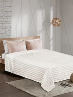 Κουβέρτα Fleece PUFFELLA ECRU Κουβέρτα μονή: 160 x 220 εκ.