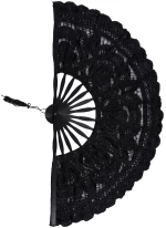 Χειροποίητη βεντάλια (27cm) μαύρη