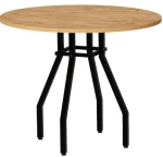 Τραπέζι Roma 0276838 Φ80x75cm Oak Μοριοσανίδα, Μέταλλο