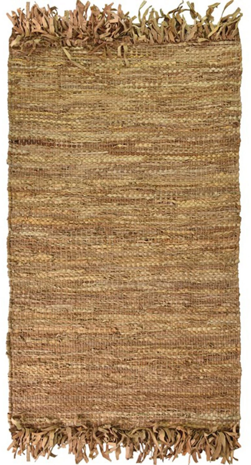 Χαλί Leather Plain Rug Dark Camel Βιοκαρπέτ 70Χ130cm