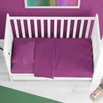 Σεντόνι Βρεφικό Solid 501 Με Λάστιχο Dark Magenta DimCol Κούνιας 70x155cm 100% Βαμβάκι