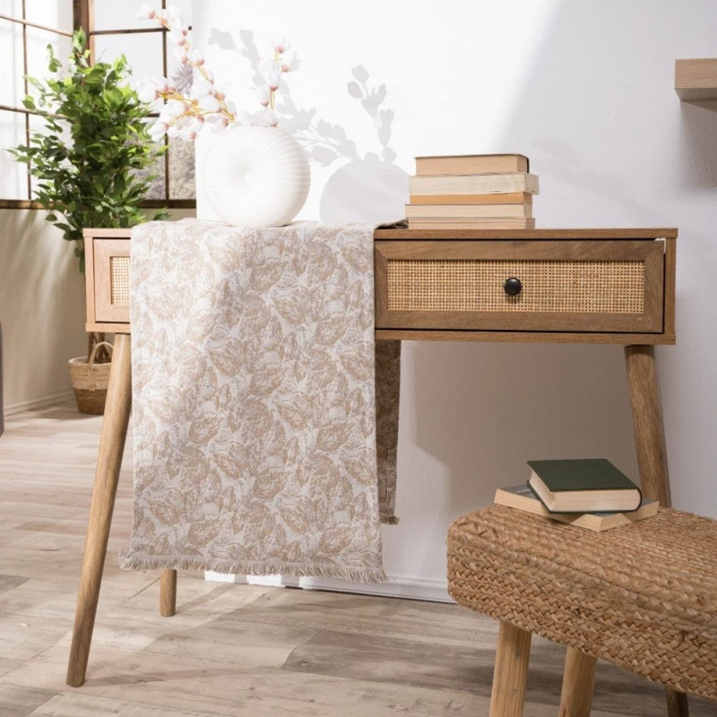 Τραβέρσα Ferrara 02 Beige Teoran 45X180 Βαμβάκι-Πολυέστερ