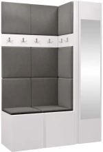 Έπιπλο Εισόδου Orion 163062939 124x44x168cm White-Grey Μοριοσανίδα