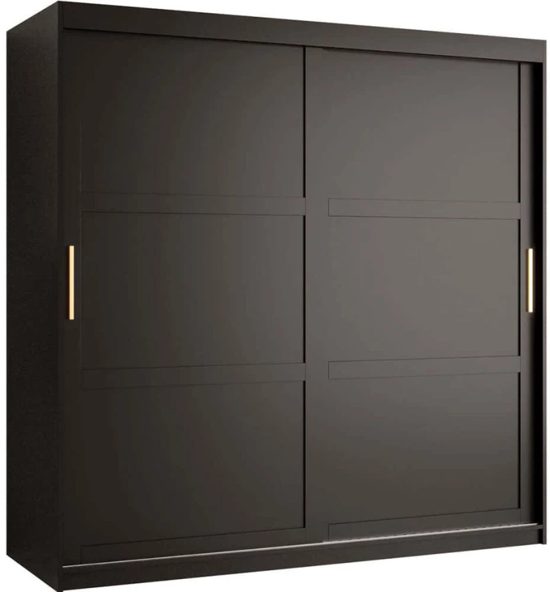 Ντουλάπα Δίφυλλη Συρόμενη Ramiro 162575039 180x62x200cm Black Δίφυλλη