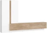 Σύνθεση Τηλεόρασης Mezzo 162908799 260x39,6x190,5cm Oak-White