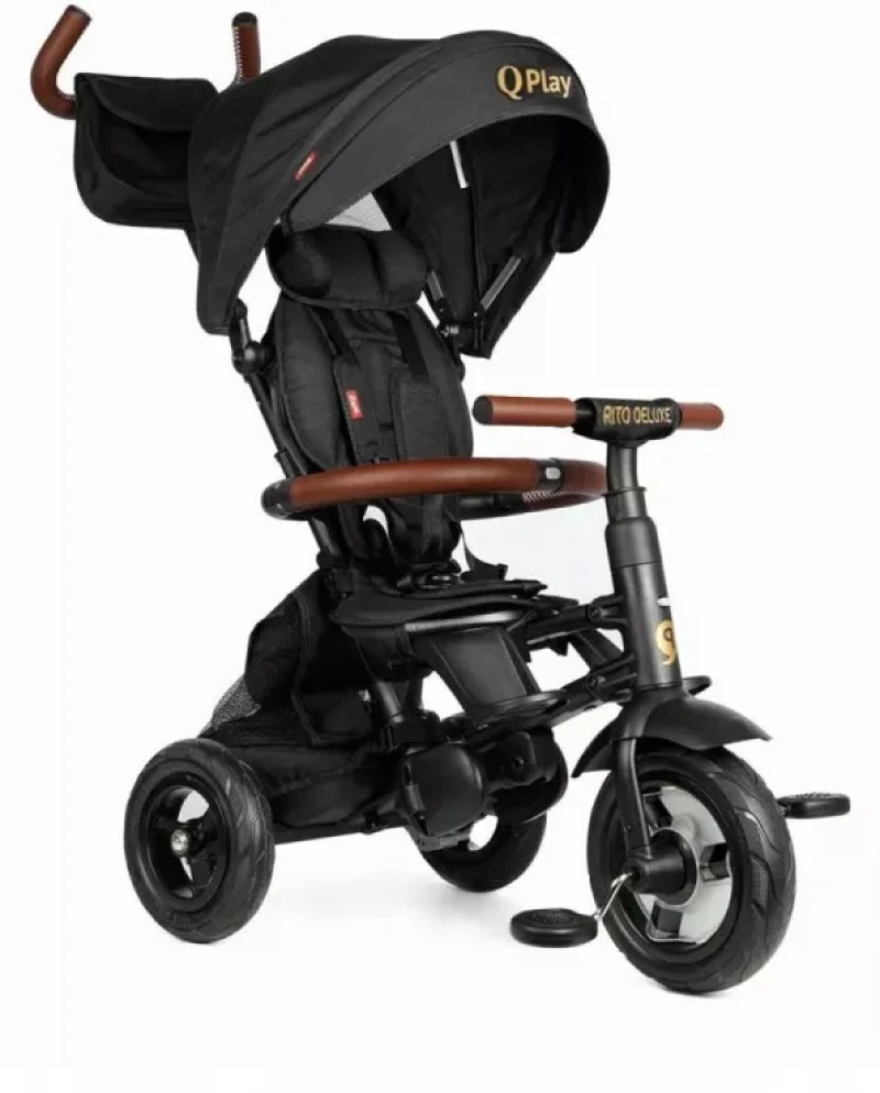 QPlay Τρίκυκλο Ποδήλατο Rito Deluxe Air Gel Wheels, Black