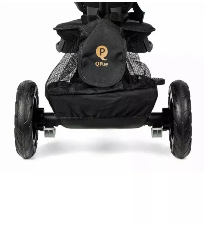 QPlay Τρίκυκλο Ποδήλατο Rito Deluxe Air Gel Wheels, Black