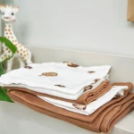 Meyco Σετ 3 Απορροφητικές Λαβέτες/Μουσελίνες Forest Animals Toffee - 30x30cm