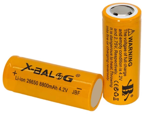 Eπαναφορτιζόμενη Μπαταρία X-BALOG 4.2V 8.800mAh 1τμχ 26650DC