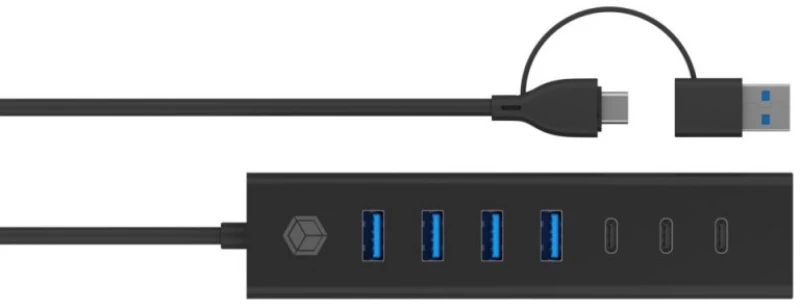 ICY BOX IB-HUB1737-C3 7-Port USB 3.2 Gen 1 Hub 7 Θυρών με σύνδεση USB-A / USB-C