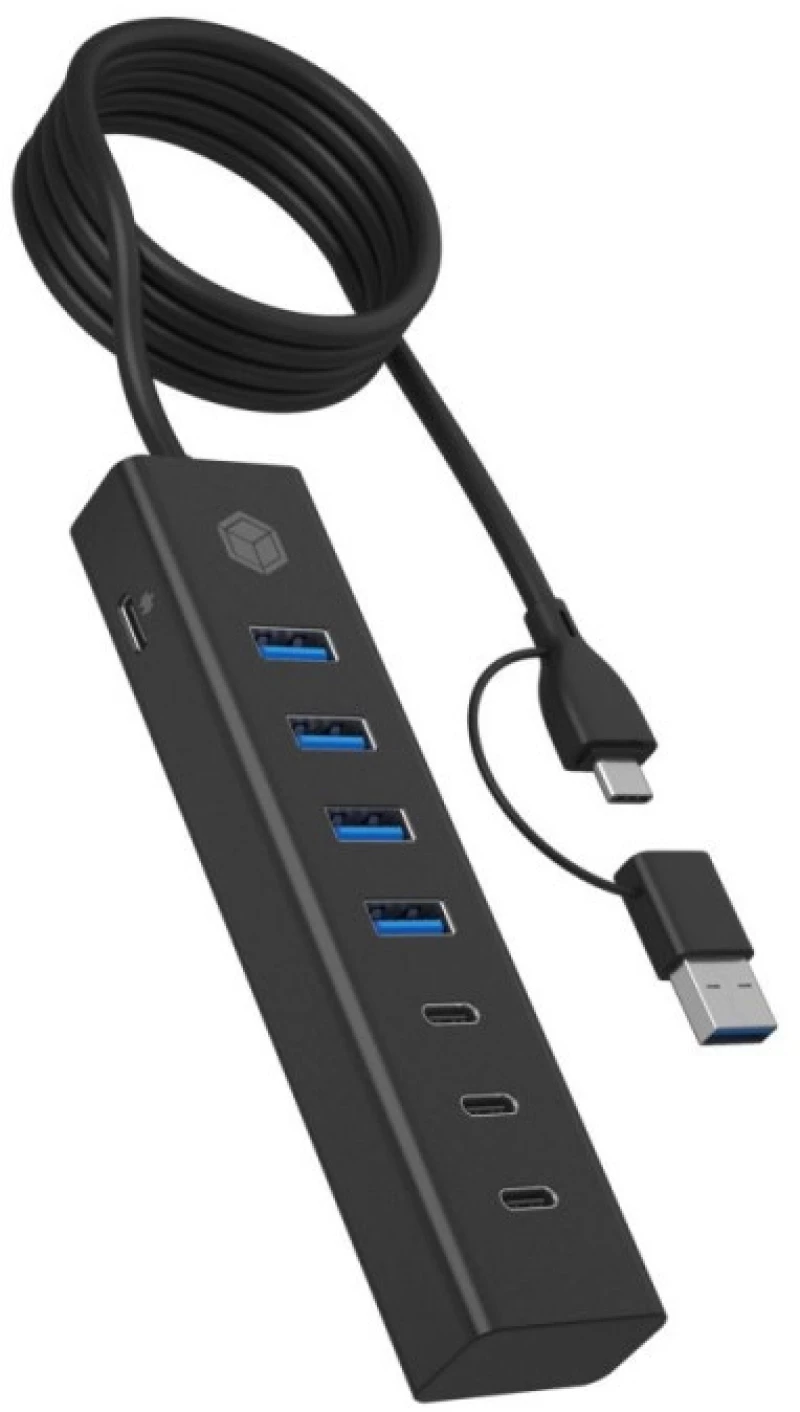 ICY BOX IB-HUB1737-C3 7-Port USB 3.2 Gen 1 Hub 7 Θυρών με σύνδεση USB-A / USB-C