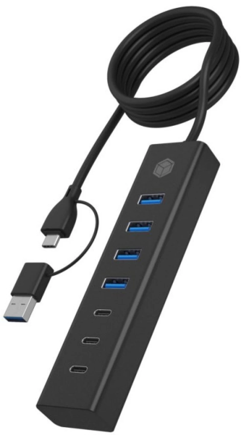 ICY BOX IB-HUB1737-C3 7-Port USB 3.2 Gen 1 Hub 7 Θυρών με σύνδεση USB-A / USB-C