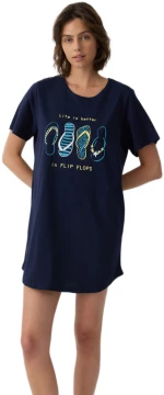 Γυναικεία Νυχτικιά Minerva "Flip Flops" – 100% Βαμβακερή – Μαρίν 53246-200