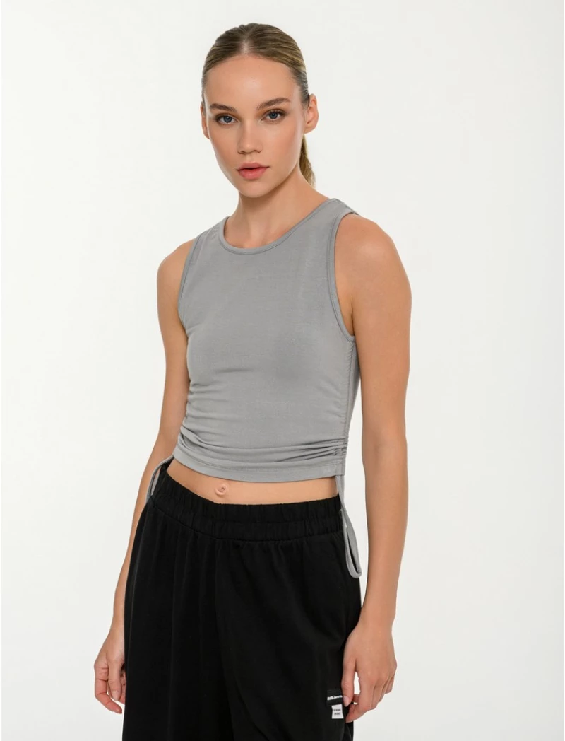 BDTK FLOW CROP TOP SLEEVELESS 1261-907620 1261-907620-00509 BODY TALK Γκρι