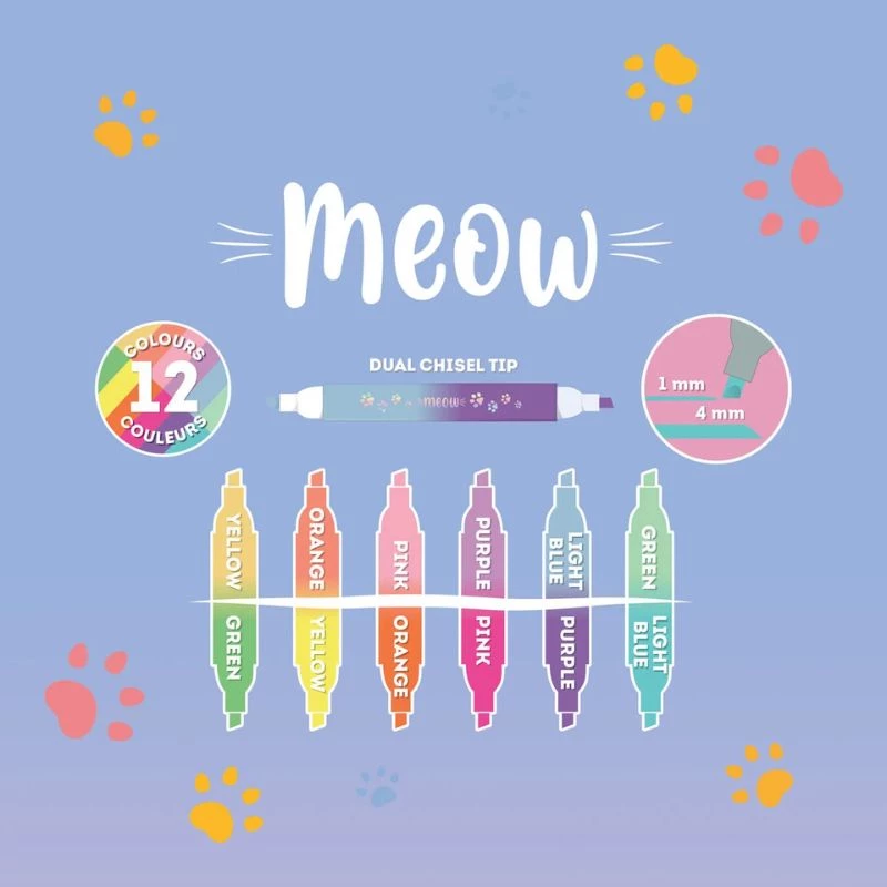 Μαρκαδόροι Υπογράμμισης Kitty Dual Tip Legami MHL0002