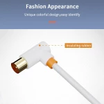 Cabletime Καλώδιο Κεραίας Coax male - Coax female 90° 2m - Λευκό