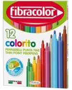 Μαρκαδόροι λεπτοί Fibracolor Colorito 12τμχ