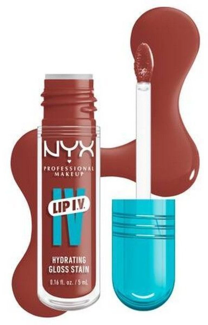 Nyx Lip IV Hydrating Gloss Stain Serum Lip Gloss 5ml - 18 Drippin' Nude