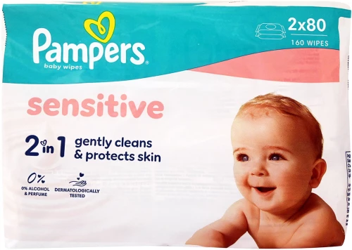 Pampers  | Μωρομάντηλα Sensitive | 2x80τεμ