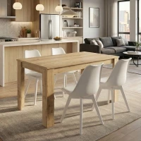 Σετ τραπεζαρία 5τμχ Darlen - Viva Megapap χρώμα sapphire oak - λευκό 125x72x74εκ.