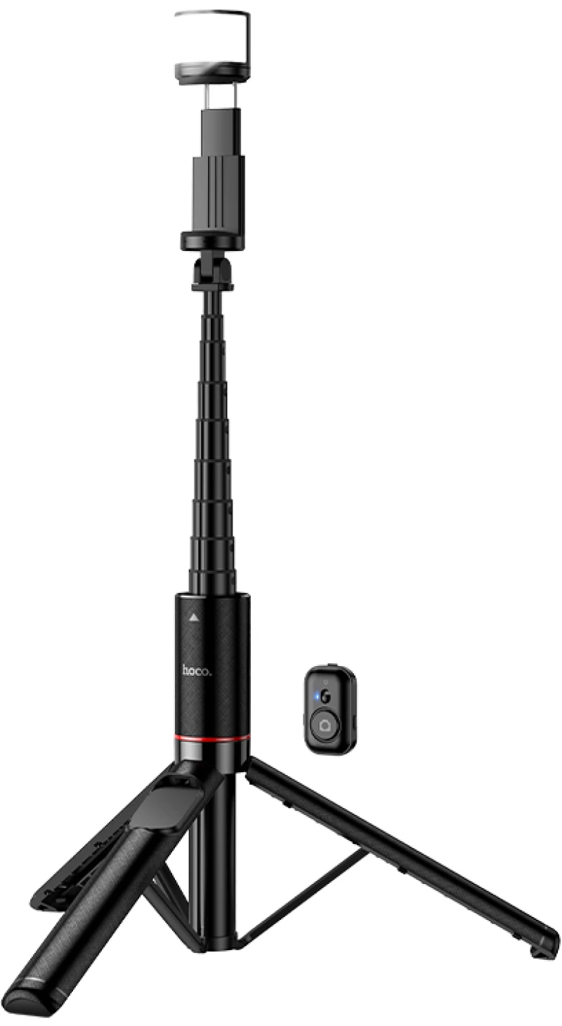 Selfie Stick Hoco K34 Spring και Τρίποδο για Συσκευές 4.5"- 7" Επεκτεινόμενo εως 1.36m με Τηλεχειρισ