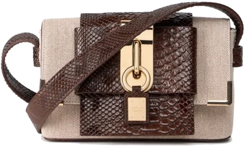 Replay CANVAS BAG WITH REPTILE-EFFECT INSERTS
