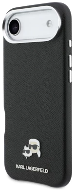 Karl Lagerfeld Karl & Choupette Head Pins Saffiano MagSafe Case for iPhone Air - Black