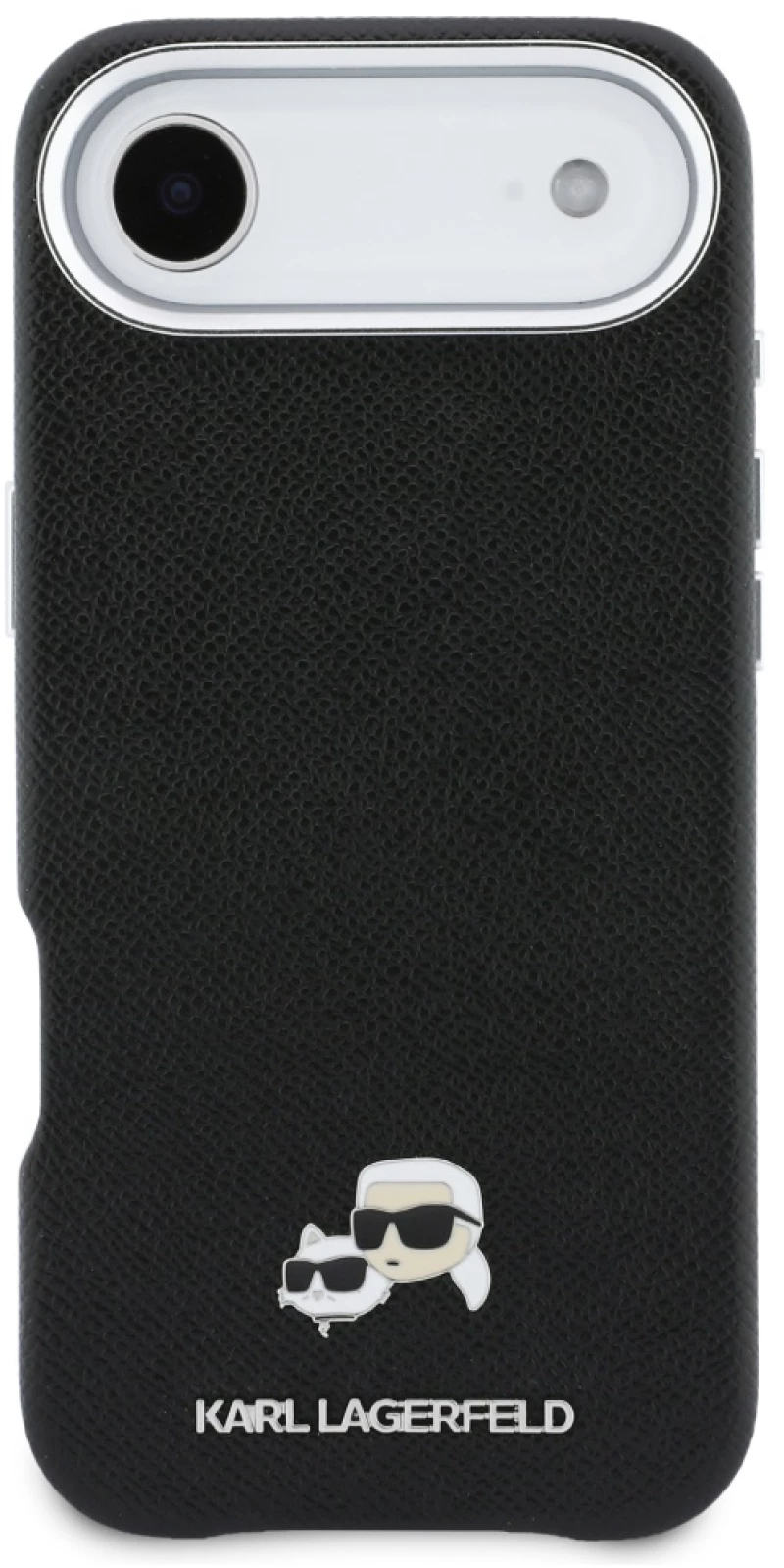 Karl Lagerfeld Karl & Choupette Head Pins Saffiano MagSafe Case for iPhone Air - Black