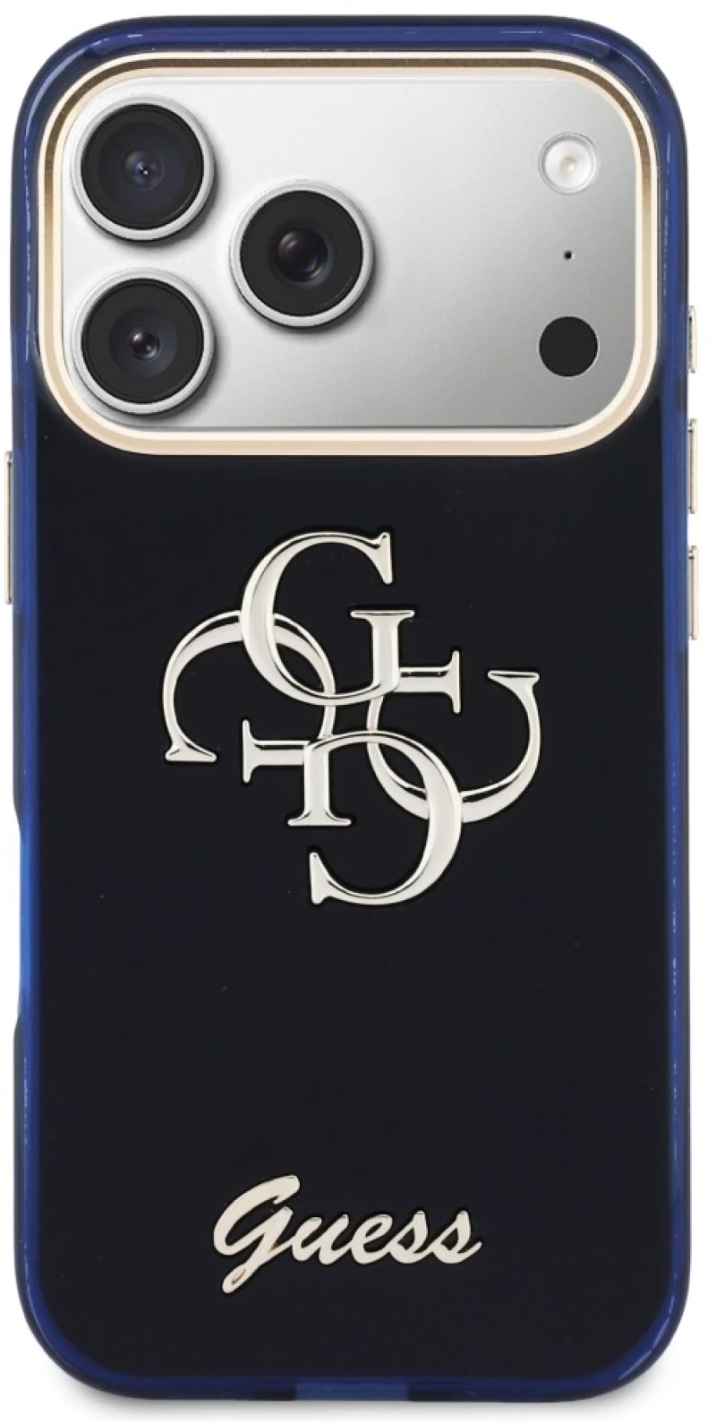 Guess IML 4G Script Metal Case for iPhone 17 Pro - Blue