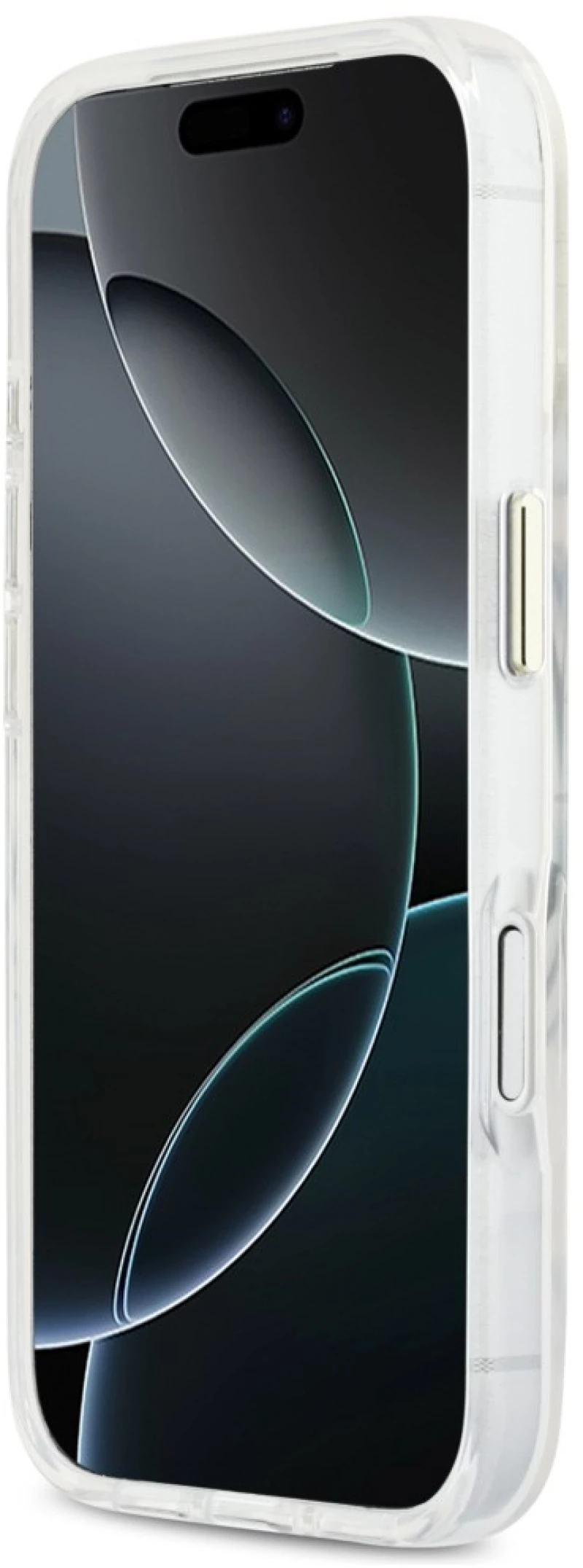 Guess IML Script Metal MagSafe Case for iPhone 17 Pro - Clear