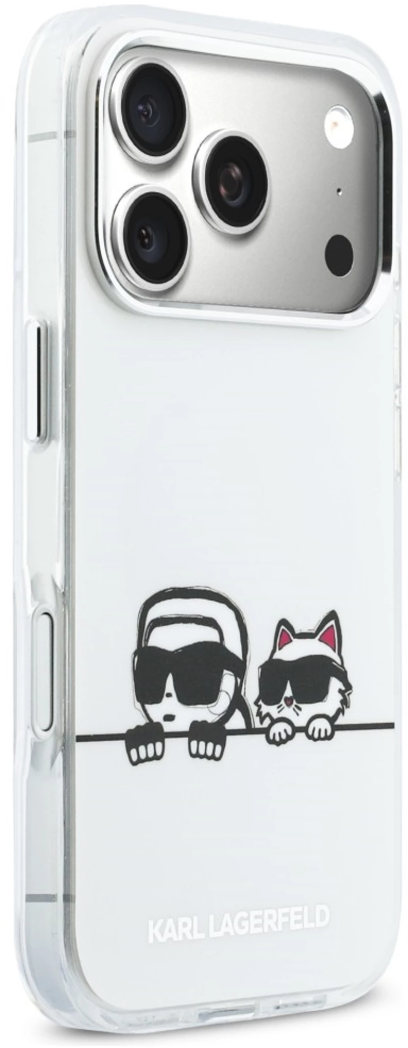 Karl Lagerfeld IML Karl & Choupette Peekaboo Logo MagSafe Case for iPhone 17 Pro Max - White