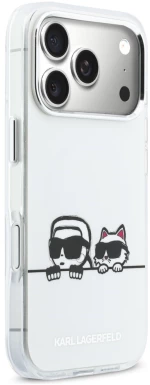 Karl Lagerfeld IML Karl & Choupette Peekaboo Logo MagSafe Case for iPhone 17 Pro Max - White