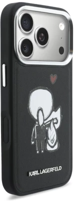 Karl Lagerfeld Karl & Choupette Back Logo MagSafe Case for iPhone 17 Pro - Black