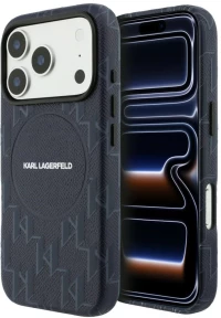 Karl Lagerfeld Monogram Logo MagSafe Case for iPhone 17 Pro Max - Blue