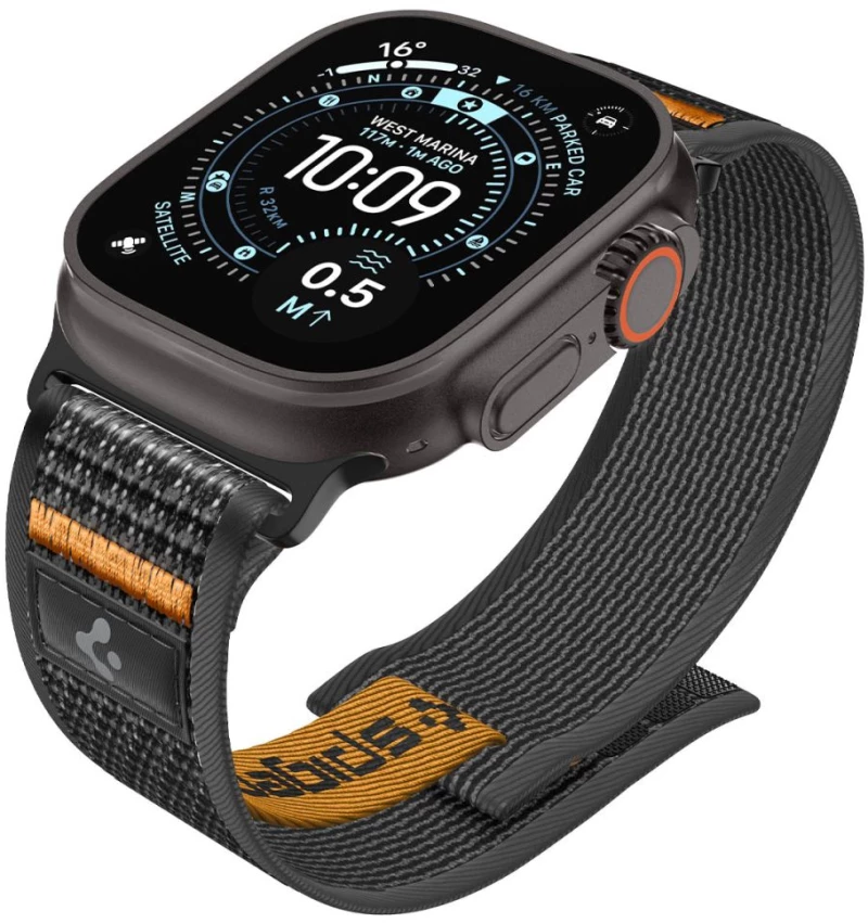 Spigen Athlex Air 2 Strap for Apple Watch (44 / 45 / 46 / 49 mm) - Black and Orange