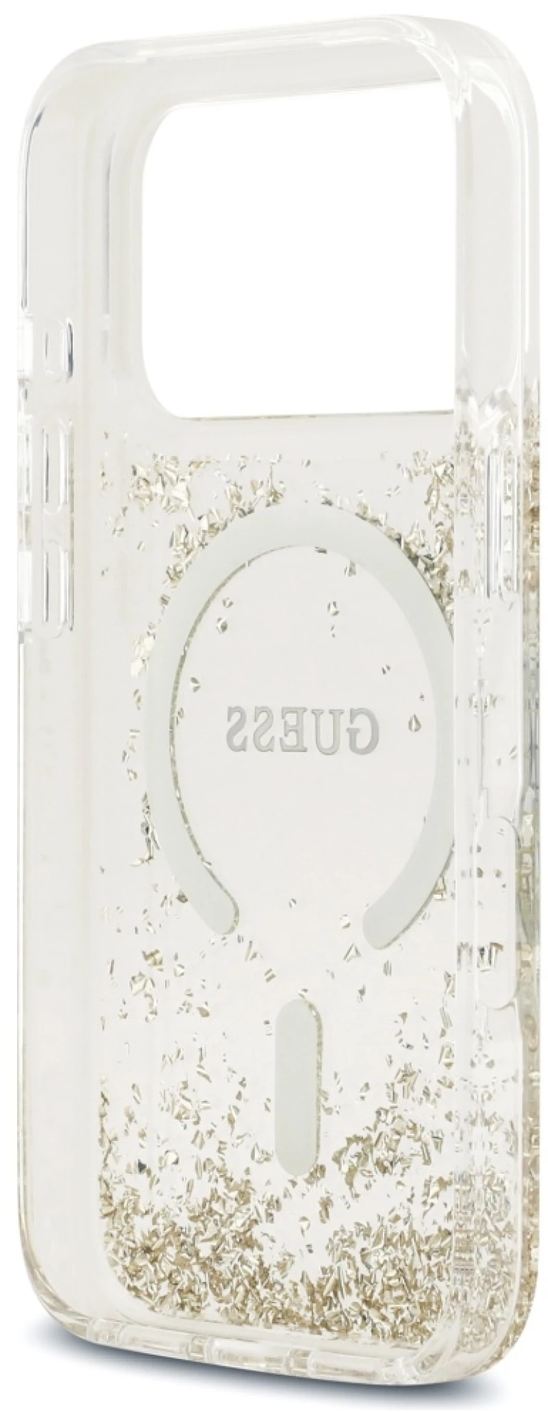 Guess Resin Bottom Glitter MagSafe Case for iPhone 17 Pro - Gold
