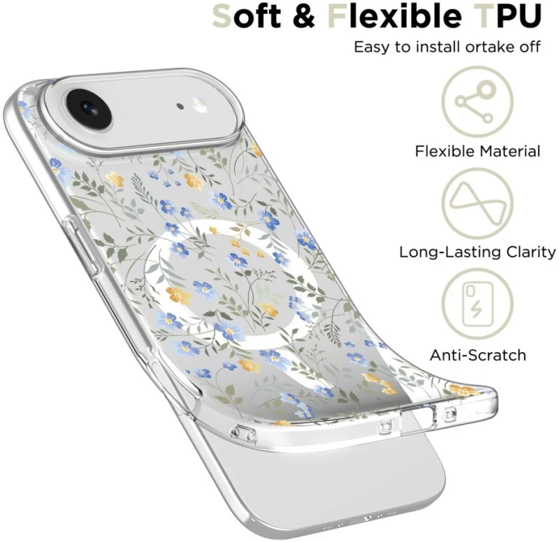Tech-Protect FlexAir MagSafe Case for iPhone 17 Air - Daisies with Leaves