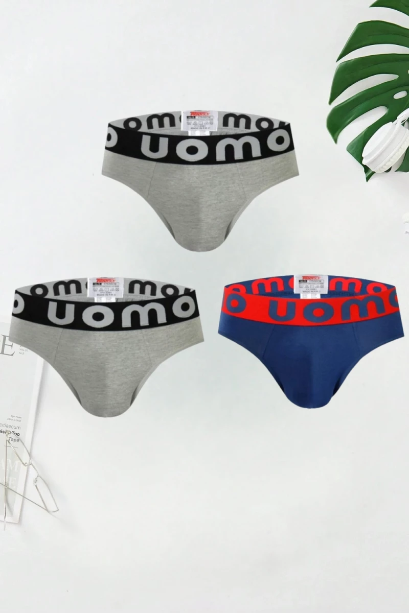 Ανδρικά Σλιπ Εξωτερικό Λάστιχο 3Pack 13061 - ΠΟΛΥΧΡΩΜΟ