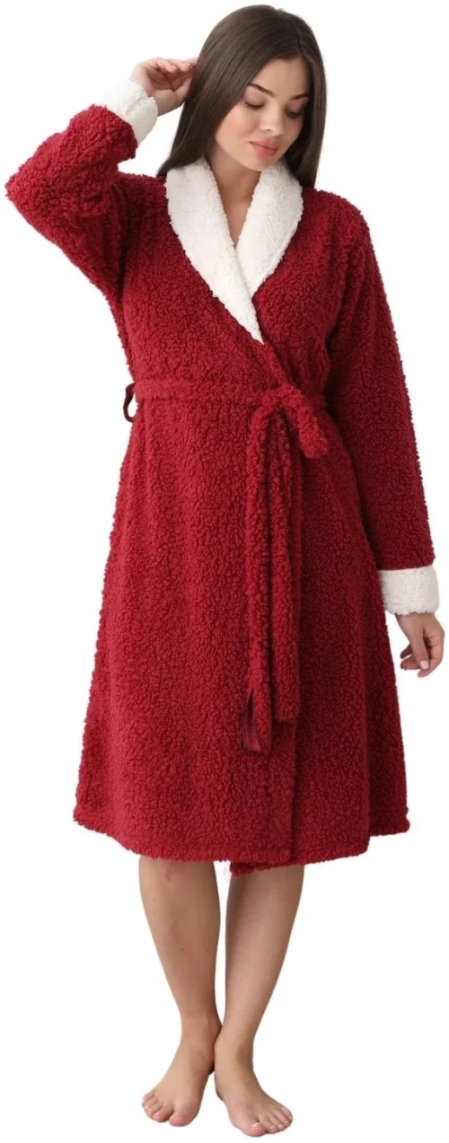 Γυναικεία Ρόμπα Fleece 0042 - ΚΡΑΣΟΥΛΙ