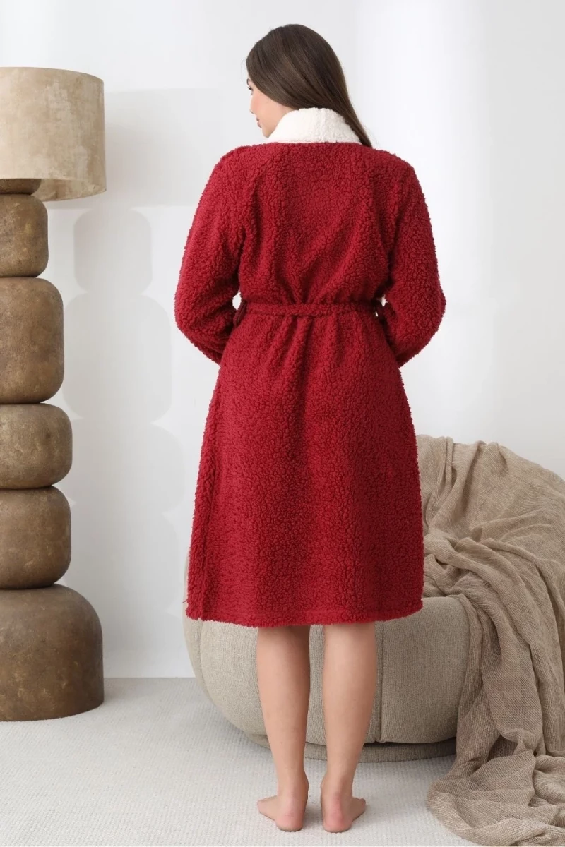 Γυναικεία Ρόμπα Fleece 0042 - ΚΡΑΣΟΥΛΙ