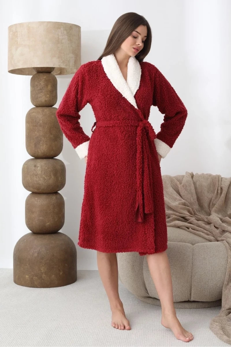 Γυναικεία Ρόμπα Fleece 0042 - ΚΡΑΣΟΥΛΙ